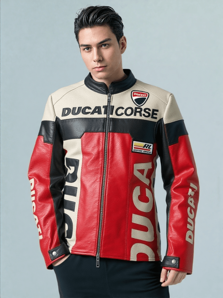 Ducati Leather Vintage Racing Jacket - Rare Leather Order Now !!