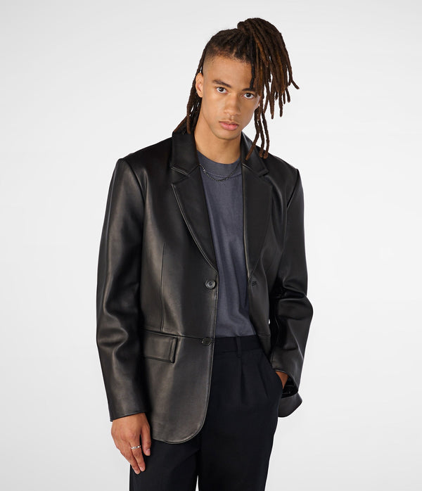 Dylan Two Button Genuine Leather Blazer - Rare Leather