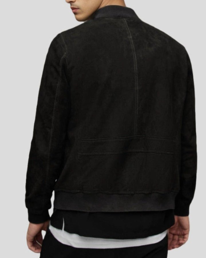 Eclipse Black Suede Bomber Leather Jacket - Rare Leather