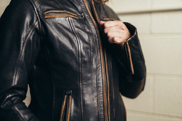 Electra - Women's Motorcycle Leather Jacket - Rare Leather