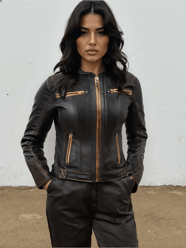 Electra - Women's Motorcycle Leather Jacket - Rare Leather Order Now !!