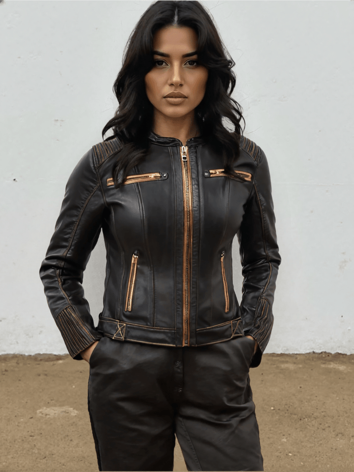 Electra - Women's Motorcycle Leather Jacket - Rare Leather Order Now !!