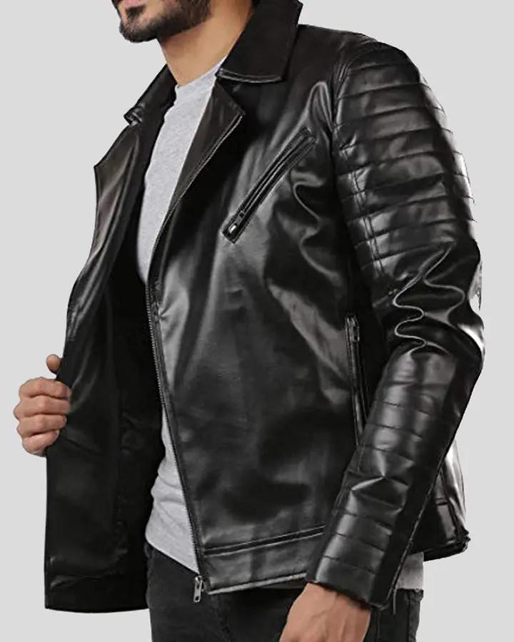 Elex Black Motorcycle Leather Jacket - Rare Leather