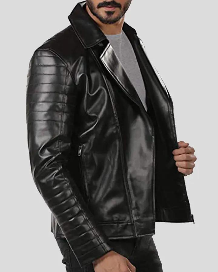 Elex Black Motorcycle Leather Jacket - Rare Leather