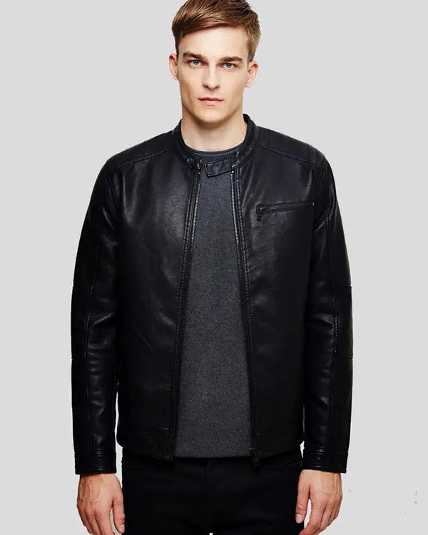 Eric Black Leather Racer Jacket - Rare Leather