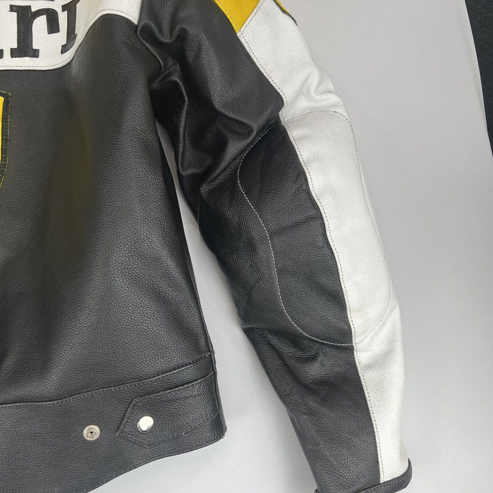 Ferrari Leather Motorcycle Jacket Yellow - Rare Leather