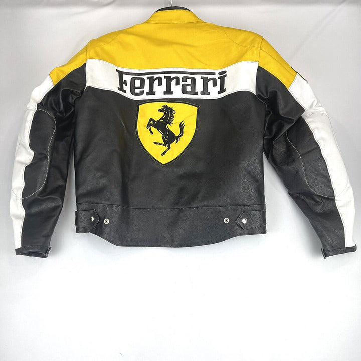 Ferrari Leather Motorcycle Jacket Yellow - Rare Leather