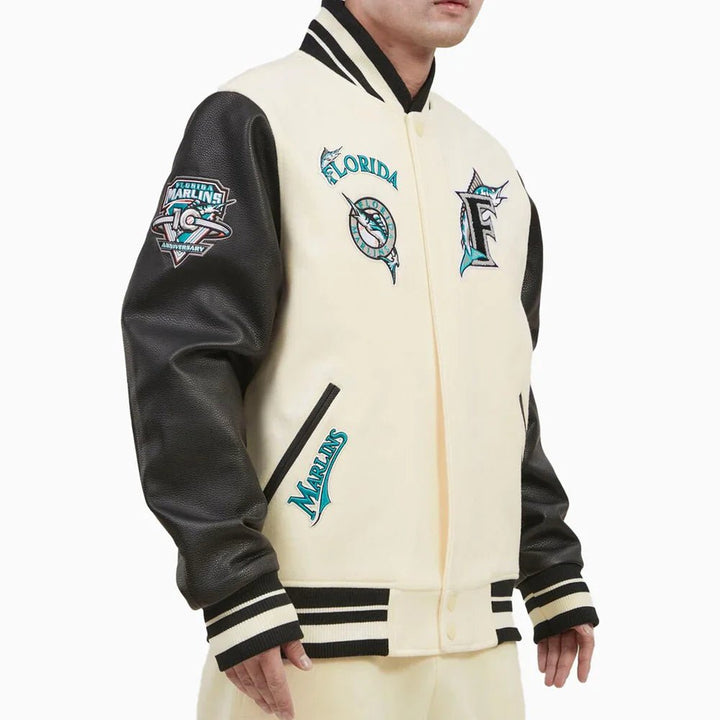 Florida Marlins MLB Wool Varsity Jacket - Rare Leather