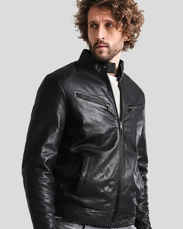 Frank Black Leather Racer Jacket - Rare Leather