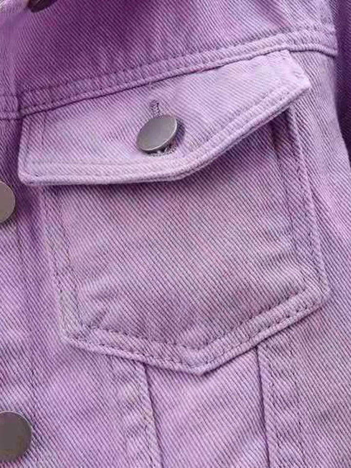 Full Size Cropped Denim Jacket Plus Size - Rare Leather