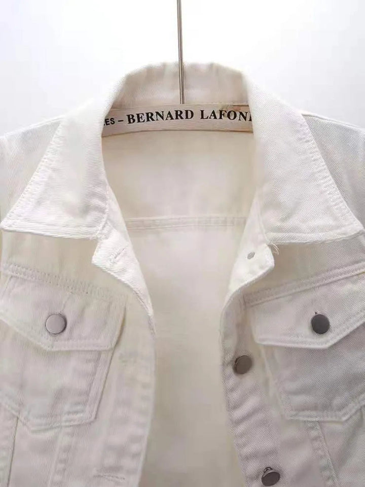 Full Size Cropped Denim Jacket Plus Size - Rare Leather