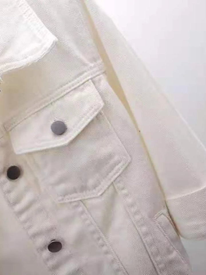 Full Size Cropped Denim Jacket Plus Size - Rare Leather