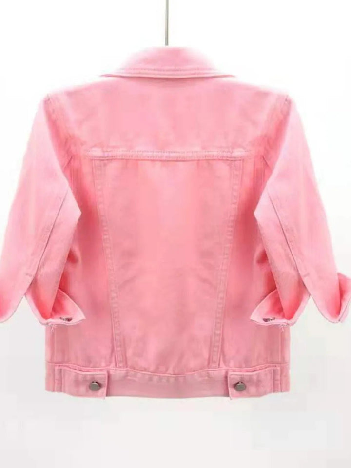 Full Size Cropped Denim Jacket Plus Size - Rare Leather