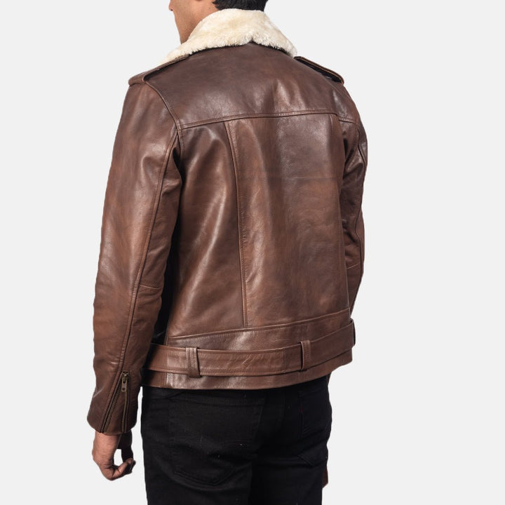 Furton Brown Leather Biker Jacket - Rare Leather