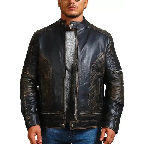 Gothic Skull and Crossbones Biker Jacket - Rare Leather
