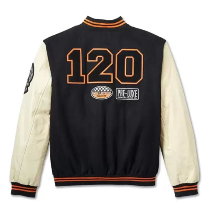 Harley - Davidson 120th Anniversary Varsity Jacket - Rare Leather