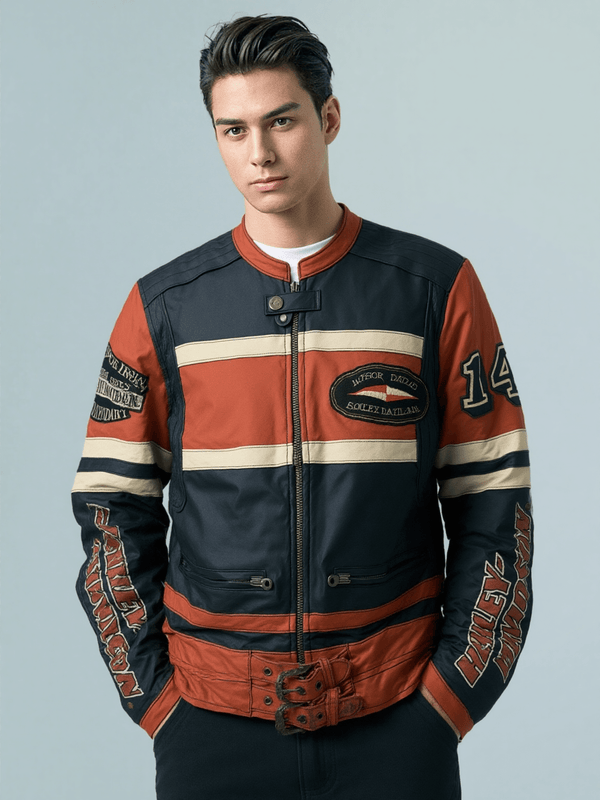 Harley Davidson Leather Racing Jacket - Rare Leather Order Now !!