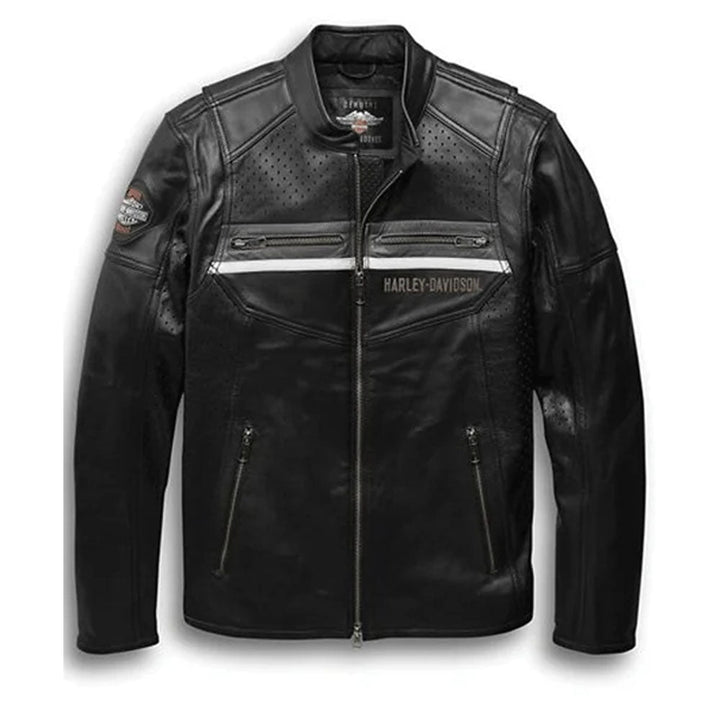 Harley Davidson Men’s Llano Perforated Leather Jacket - Rare Leather
