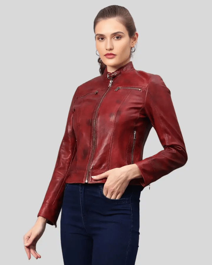 Hazal Red Racer Leather Jacket - Rare Leather