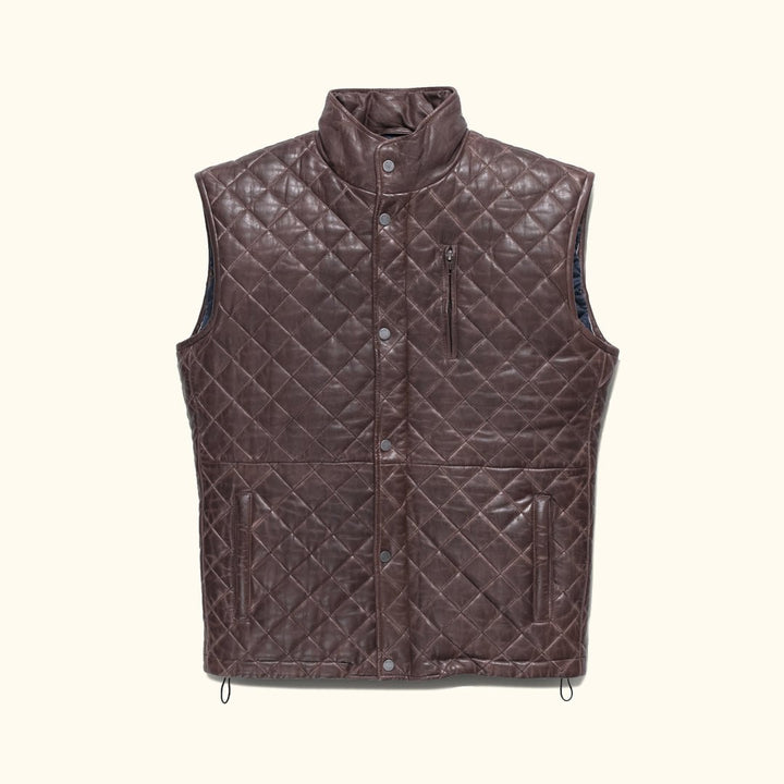 Highlands Quilted Leather Vest - Rare Leather