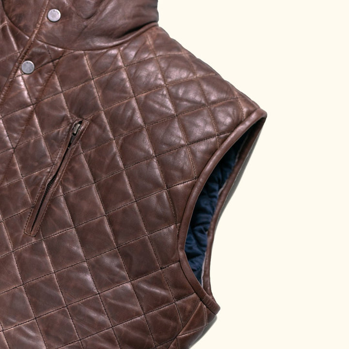 Highlands Quilted Leather Vest - Rare Leather