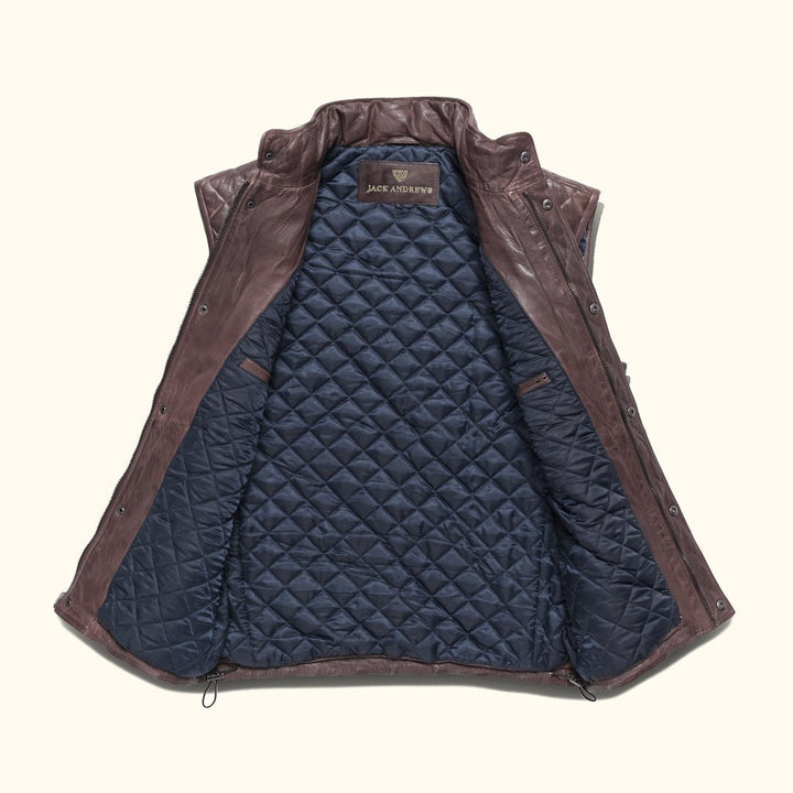 Highlands Quilted Leather Vest - Rare Leather