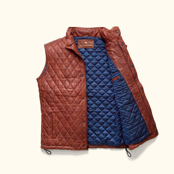 Highlands Quilted Leather Vest - Rare Leather