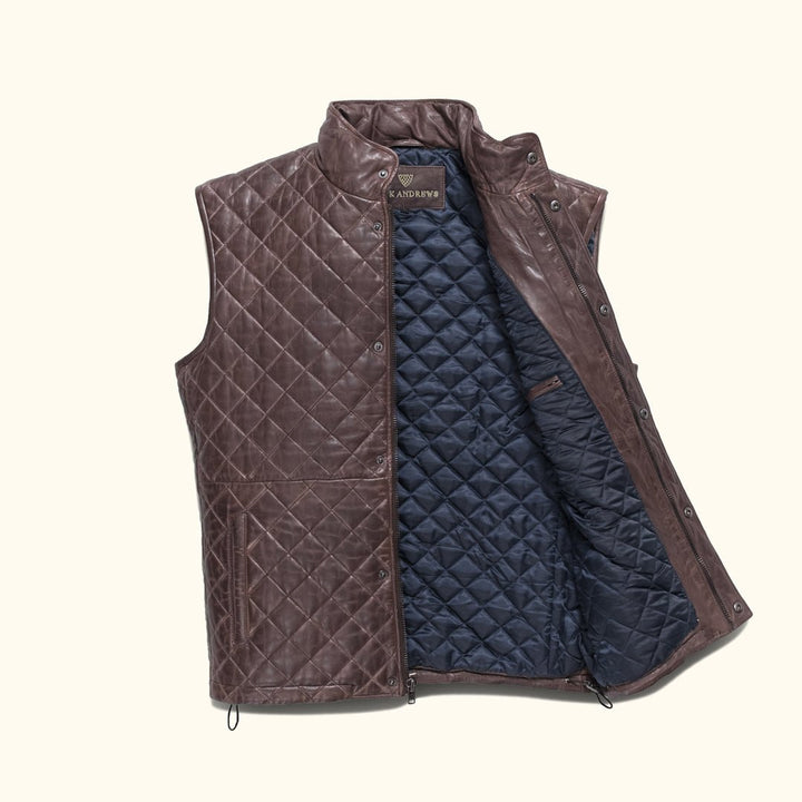 Highlands Quilted Leather Vest - Rare Leather