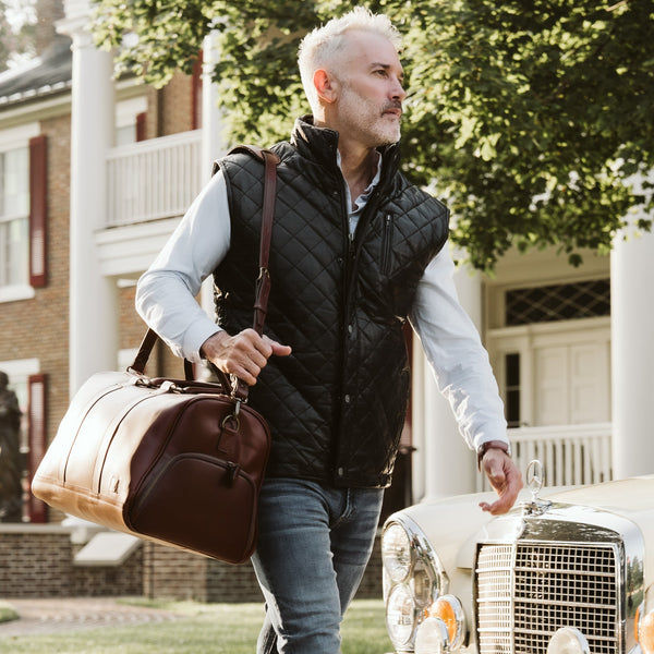 Highlands Quilted Leather Vest | Black - Rare Leather