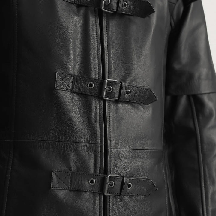 Huntsman Black Hooded Leather Trench Coat - Rare Leather