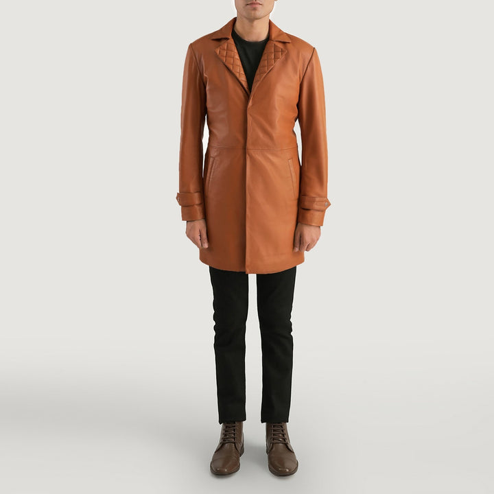 Infinity Tan Brown Leather Coat - Rare Leather