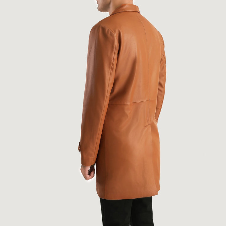 Infinity Tan Brown Leather Coat - Rare Leather