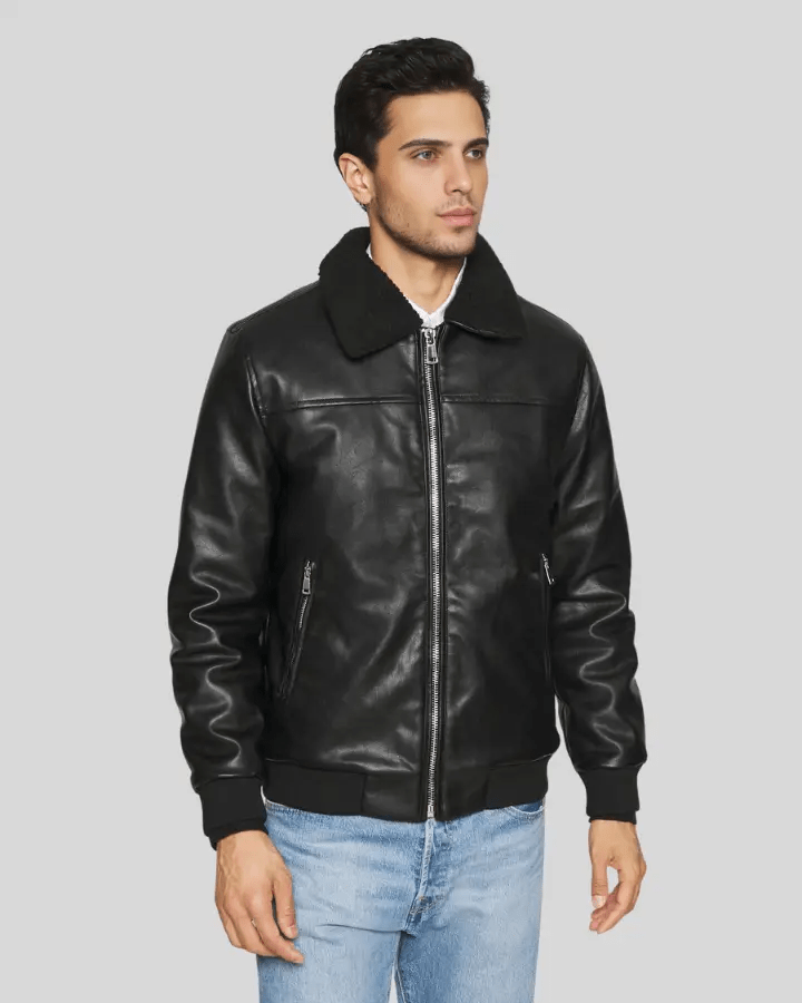 Jett Black Bomber Leather Jacket - Rare Leather