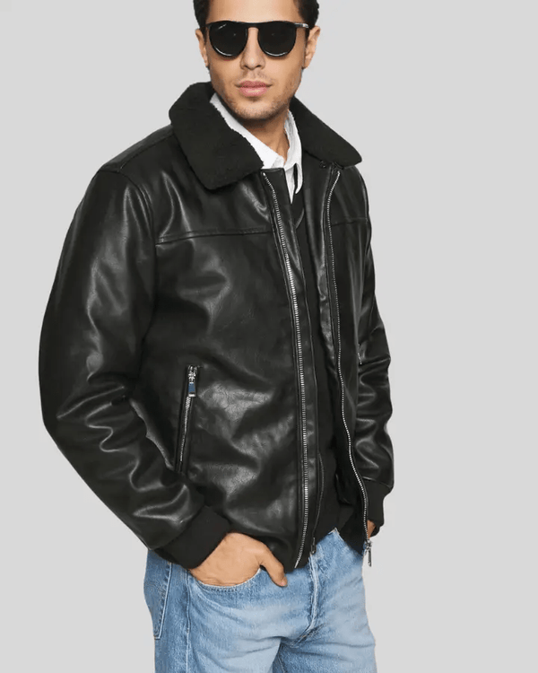 Jett Black Bomber Leather Jacket - Rare Leather