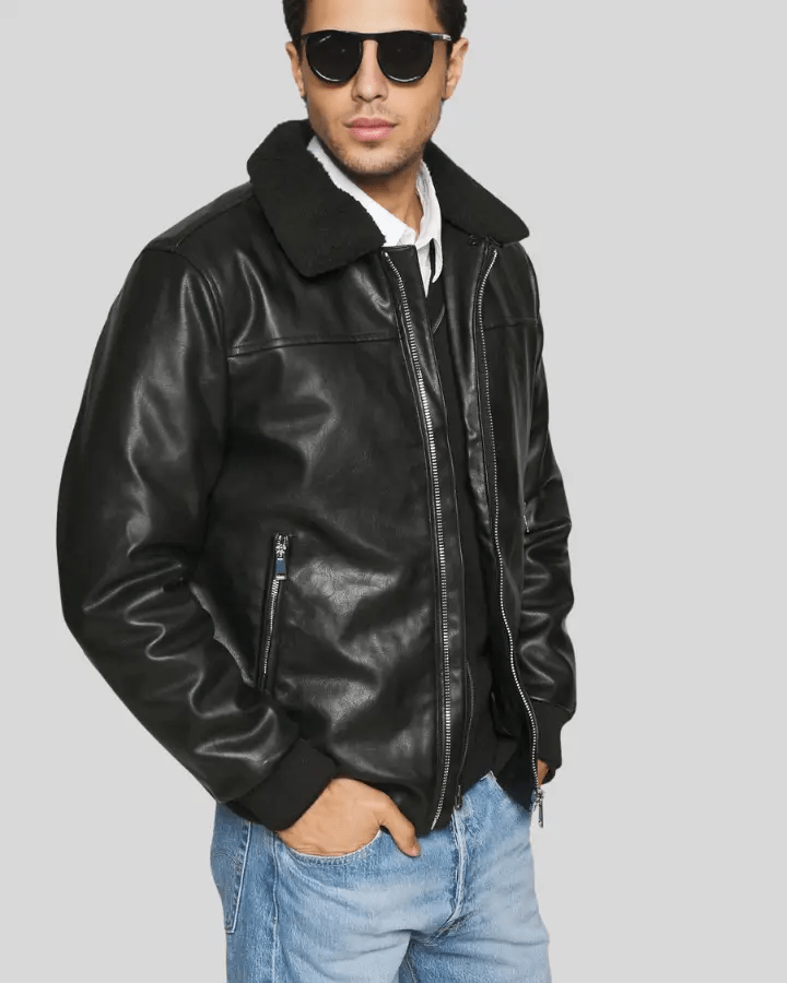 Jett Black Bomber Leather Jacket - Rare Leather