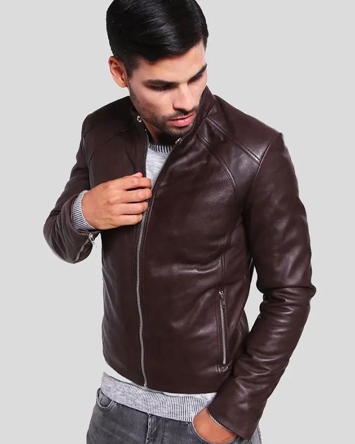 Joey Brown Leather Racer Jacket - Rare Leather