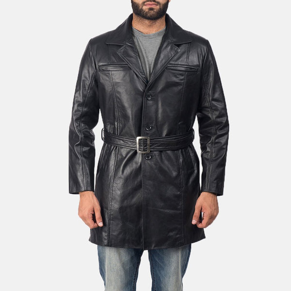Jordan Black Leather Coat - Rare Leather