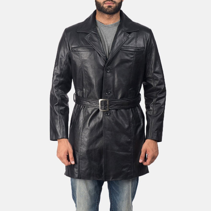 Jordan Black Leather Coat - Rare Leather