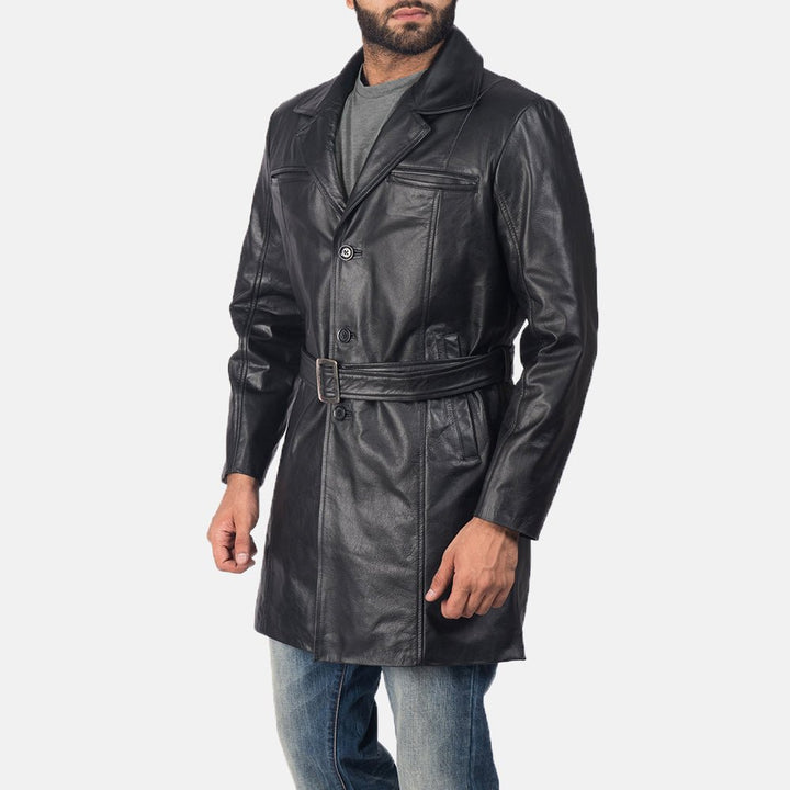 Jordan Black Leather Coat - Rare Leather