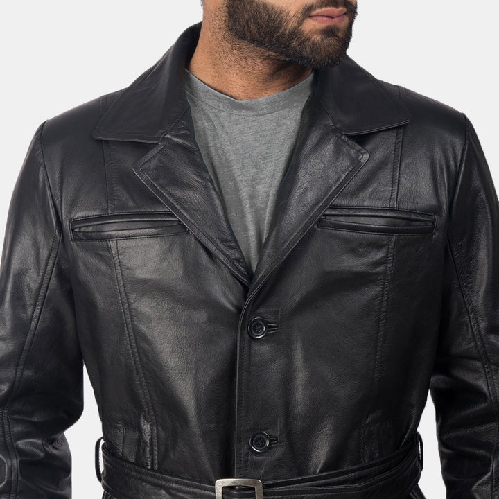 Jordan Black Leather Coat - Rare Leather