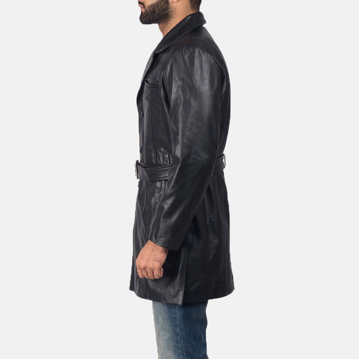 Jordan Black Leather Coat - Rare Leather