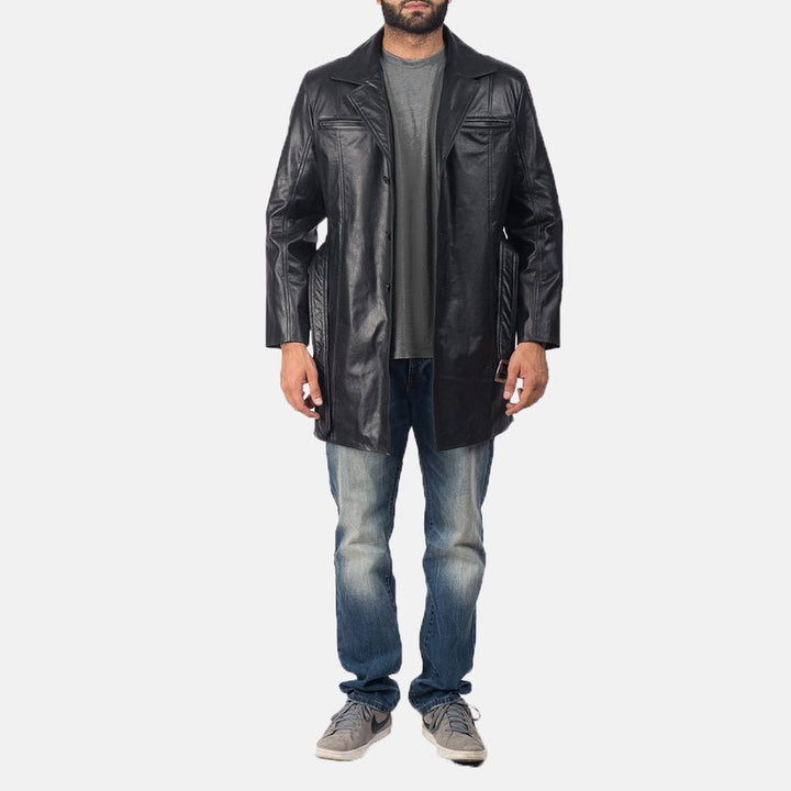 Jordan Black Leather Coat - Rare Leather