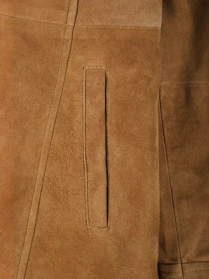 Kandis Womens Brown Suede Car Coat - Rare Leather