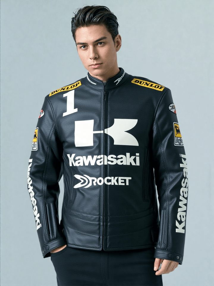 Kawasaki Leather Vintage Racing Jacket - Rare Leather Order Now !!