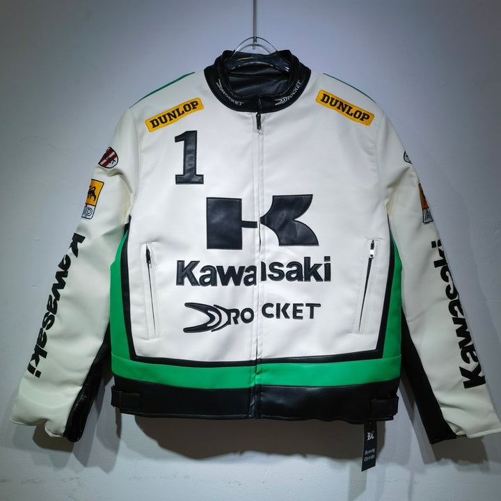 Kawasaki Leather Vintage Racing Jacket - Rare Leather Order Now !!