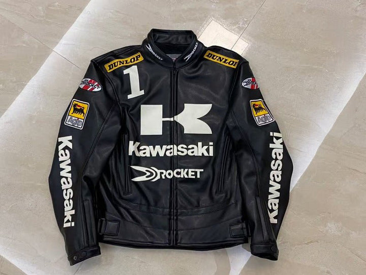 Kawasaki Leather Vintage Racing Jacket - Rare Leather Order Now !!