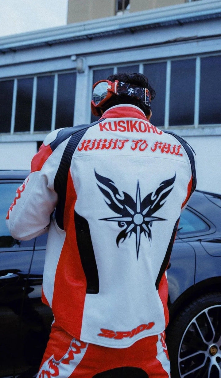 Kusikohc Leather Vintage Racing Jacket - Rare Leather Order Now !!