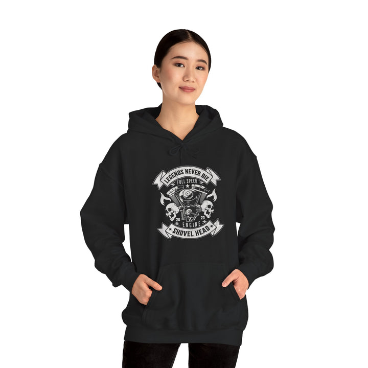 Legends Never Die Hoodie: Perfect for Motorcycle Enthusiasts, Bikers - Rare Leather Order Now !!