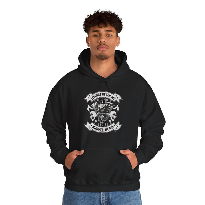 Legends Never Die Hoodie: Perfect for Motorcycle Enthusiasts, Bikers - Rare Leather Order Now !!
