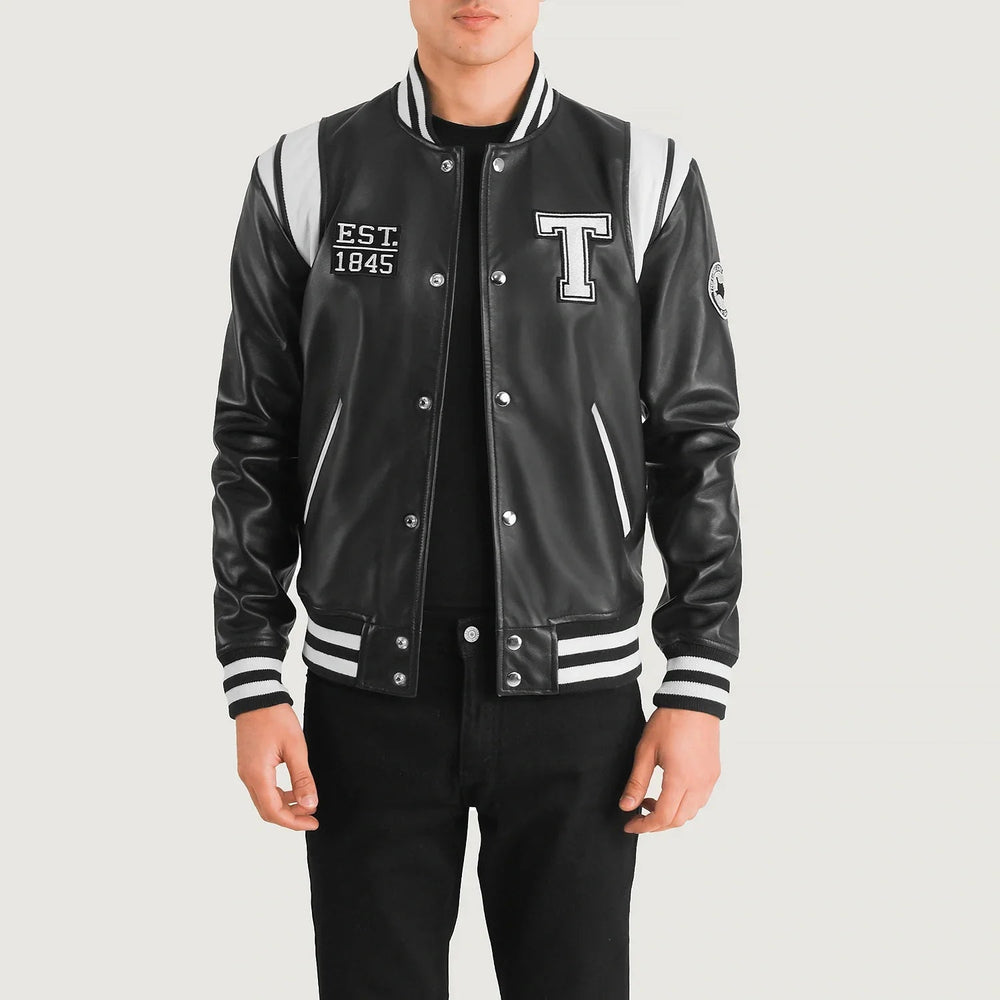 【りい】Time is on LEATHER VARSITY JACKET Vintage Ixi:z Worldwide Varsity Leather Jacket Japanese